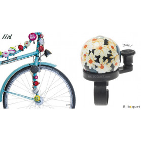 Sonnette de vélo noire Bouquet de fleurs - Liix Funny Bell