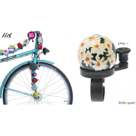 Sonnette de vélo noire Bouquet de fleurs - Liix Funny Bell