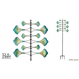 Vertical Kinetic Flower - Eolienne peinte à la main