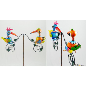 Mobile de jardin Oiseaux Fous - Décoration métallique