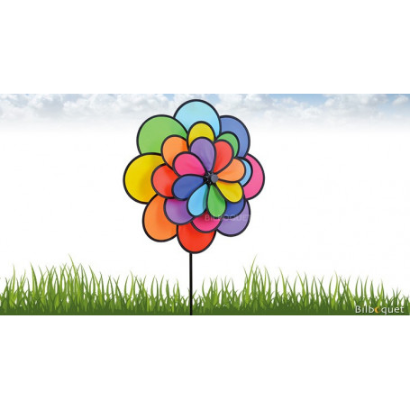 Éolienne décorative fleur triple Ø48cm