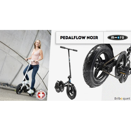 Micro Pedalflow Trottinette adulte - Noir