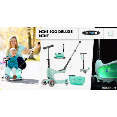 Mini2Go Deluxe Plus - porteur et trottinette - Mint