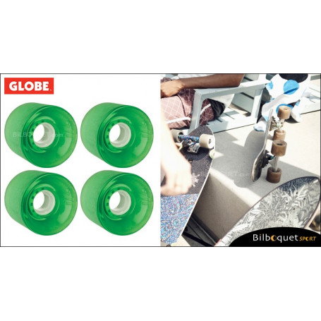 Globe BANTAM - Clear Kelly Green - Ø62mm/83a - Set de 4 roues pour longboard