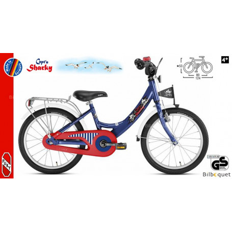 Vélo enfant Puky ZL 18 Alu (18 pouces) - Bleu Capt'n Sharky