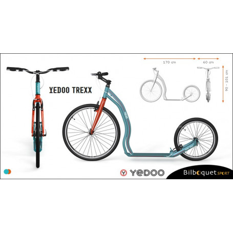 Trottinette Alu Trexx - Turquoise/Red - Yedoo ALLOY