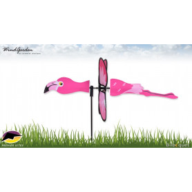 Oiseau flamand rose 56cm - Petite éolienne d'extérieur
