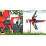 Oiseau Perroquet Ara Rouge 68cm - Éolienne décorative