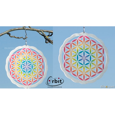 Fleur de vie Couleur 200 - Suspension décorative en inox