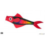 Manche à air poisson rouge rainbow 91cm
