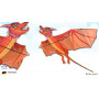 Dragon Braise 3D - Cerf-volant monofil 178x178 cm