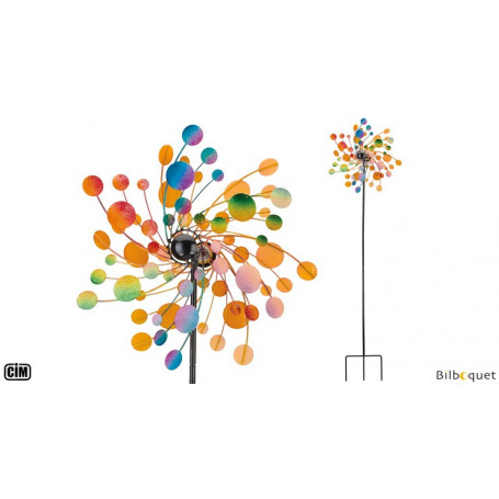 Kinetic Spinner Confettis - Éolienne de jardin en métal peint 48cm