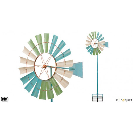Kinetic Spinner Côtier - Éolienne de jardin en métal peint 66cm