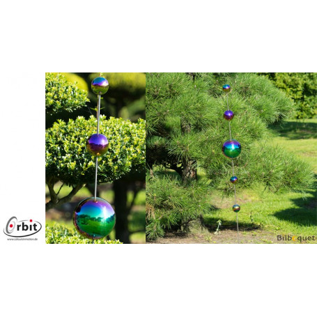 Décoration design pour jardin - Boules anodisées