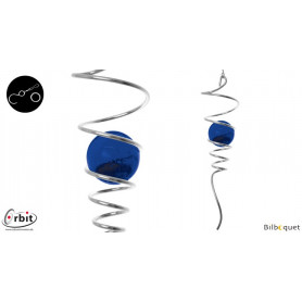 Spirale bleue - Suspension décorative en inox