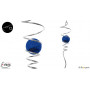 Spirale bleue - Suspension décorative en inox