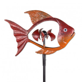 Metall windmille red fisch