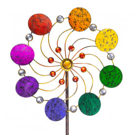 Eolienne Métal Exotic Flower Rainbow - une roue - Colours in motion