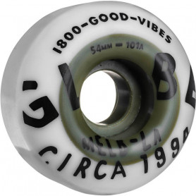 Good vibes Dual wheels - white/green - Ø54mm/101a - Set of 4 wheels for Globe