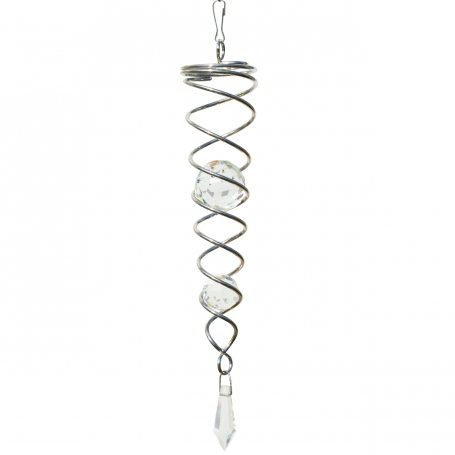 SpiraleAcier Inoxydable Medium Crystal Twister Transparent - Colurs In Motion