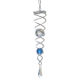 Spirale 29cm - suspension décorative - deux boules bleues et transparentes