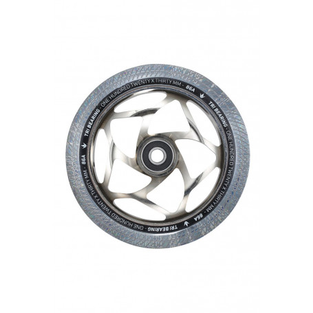 Roue Tri Bearing 120mm Chrome/Clear - Blunt