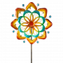 Eolienne Métal Fleur - Double roue Ø55cm/158cm - Colours in motion