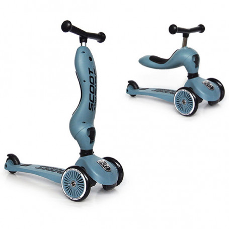 Trottinette 2 en 1 HIGHWAY KICK 1 Bleu acier