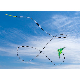 Tube tail black and white for single lines or stunt kites