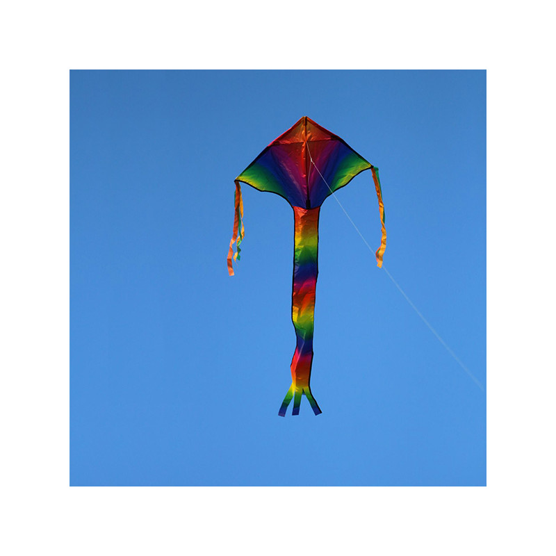 Cerf-volant Delta HQ Mandala Arc-en-ciel 2 Mètres - Pour Débutants Et Confirmés - Ligne 60 M Incluse