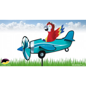 Eolienne de jardin Avion Perroquet