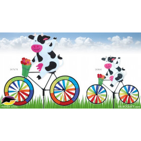 Eolienne Vache à bicyclette Décoration de jardin