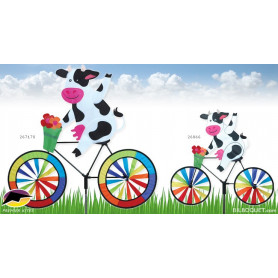 Eolienne Vache à bicyclette Décoration de jardin