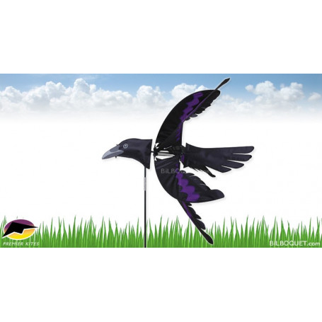 Eolienne Oiseau Corbeau pour le jardin