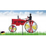 Eolienne de jardin Tracteur Vintage Rouge
