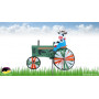 Eolienne de jardin Vache sur tracteur
