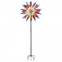 Spinner Twisted Flower Painted Metal Wind Turbine - Colors In Motion