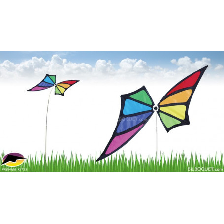 Eolienne décorative sur mât Papillon Arc-en-ciel