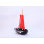 Boat LE MISAINIER 21cm black wood red sail - Tirot