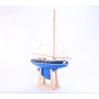 Sailboat 500 blue hull-white sail 30cm with its support - Tirot