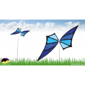 Eolienne décorative sur mât Papillon Blue