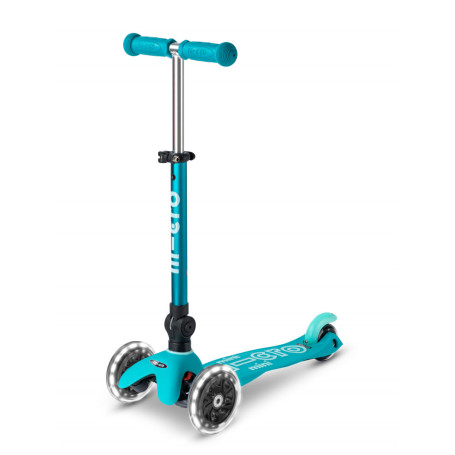 Mini Micro DELUXE Foldable - LED wheels - aqua - Scooter 2-5 years