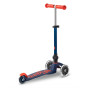 Mini Micro DELUXE PLIABLE - Roues LED - Bleu marine - Trottinette 2-5ans