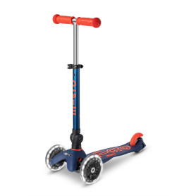 Mini Micro DELUXE folding - Wheels LED- navy blue  scooter