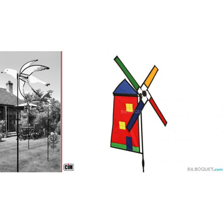 Windmill Rebecca - Rouge - Moulin à vent décoratif