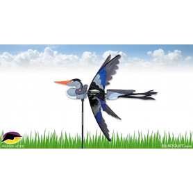 Eolienne oiseau Héron bleu