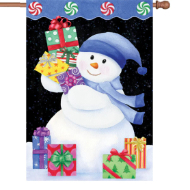 Snowman flag with gifts