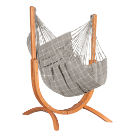 Support UDINE Eucalyptus FSC™ avec chaise-hamac Cumbla Outdoor - taille Comfort