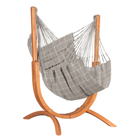 Support UDINE Eucalyptus FSC™ avec chaise-hamac Cumbla Outdoor - taille Comfort