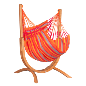 Support UDINE Eucalyptus avec chaise-hamac Cumbia Outdoor - taille Comfort